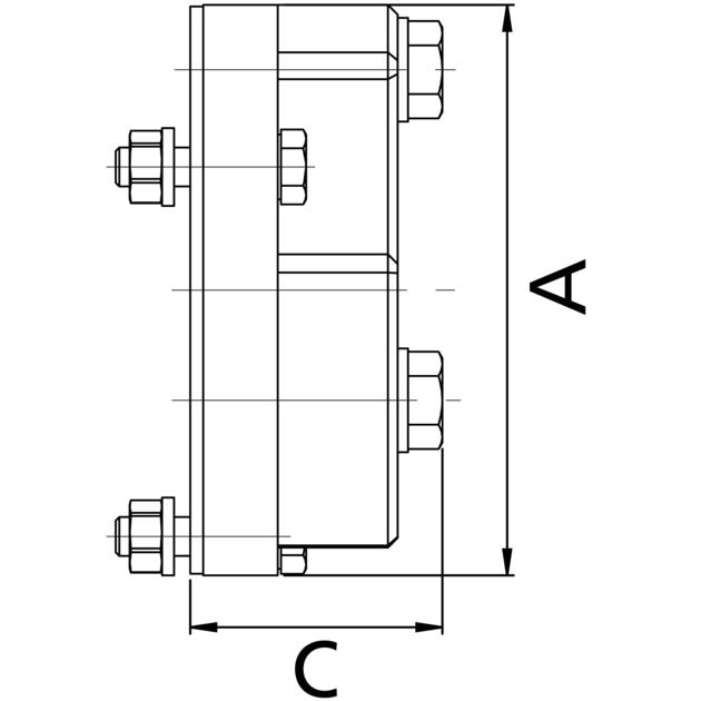 Flanged fitting Progress M50 without seal insert