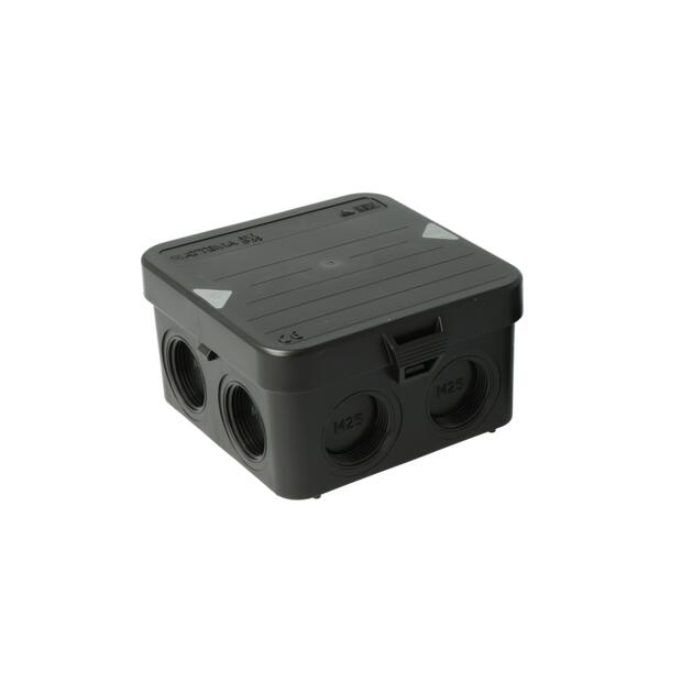 Junction box AK1-IP65, black, with 8 entries M25