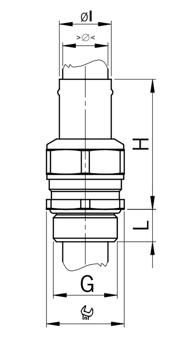 Hydraulic hose adapter Progress® brass