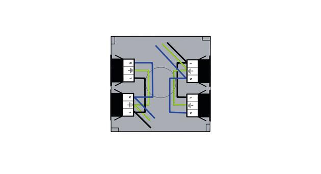 Flat box, 4x3p black + connection wires Wieland