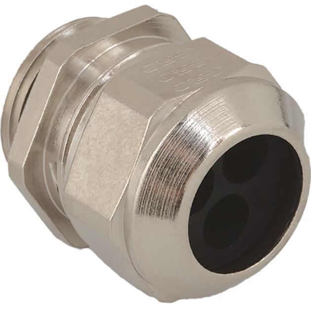 Cable glands Progress® nickel-plated brass for installation of multiple cables