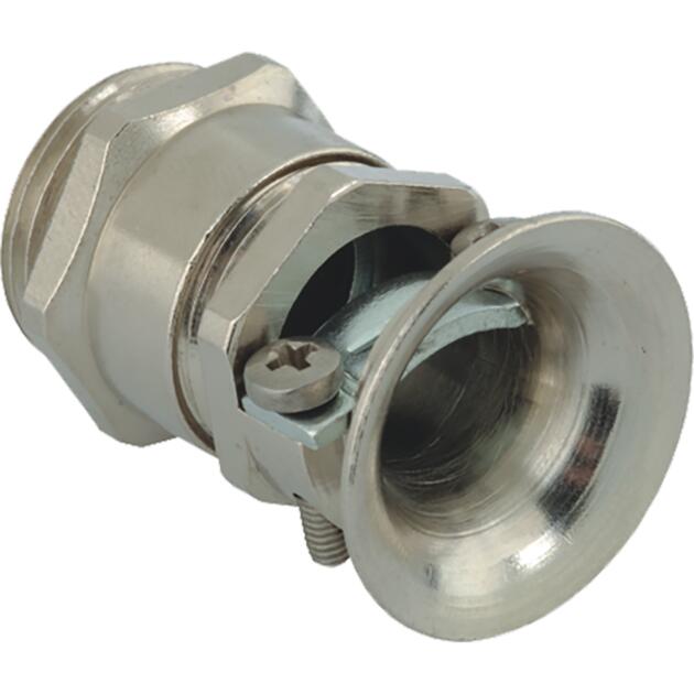 Cable glands nickel-plated brass with trumpet and clamps