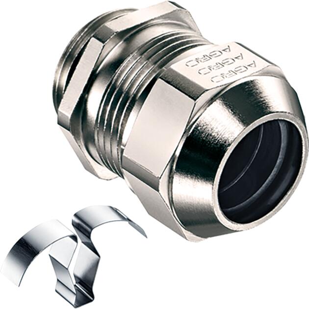 Cable glands Progress® EMC easyCONNECT nickel-plated brass with contact spring