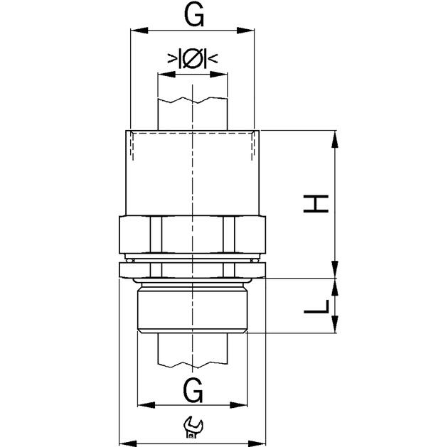 AGRO Kombi-EMV-Schlauchverschraubung für Kupfer-Hohlgeflechte