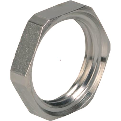Lock nuts nickel-plated brass with recess for O-ring